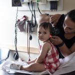 Dr. Yarima Santiago examines a young patient at Cooley Dickinson Medical Group Amherst Medical Associates, Amherst, MA 01002.