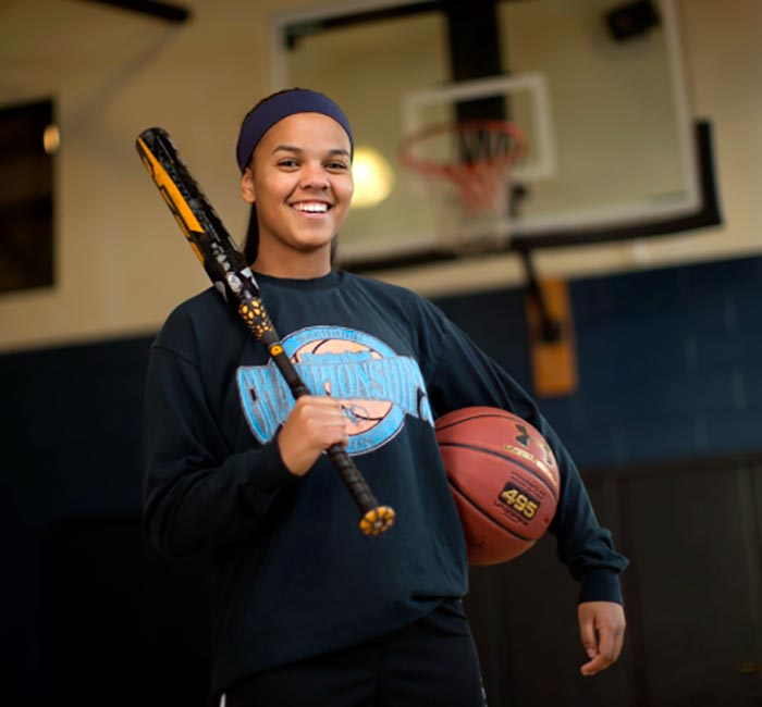 Young female baseball player, Cooley Dickinson Medical Group Orthopedics & Sports Medicine, West Hatfield, MA 01088.