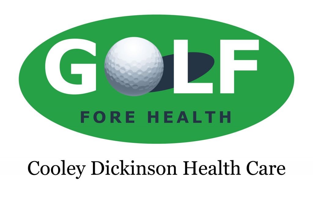 Golf Fore Health tournament logo, Cooley Dickinson Health Care, Northampton, MA 01060.