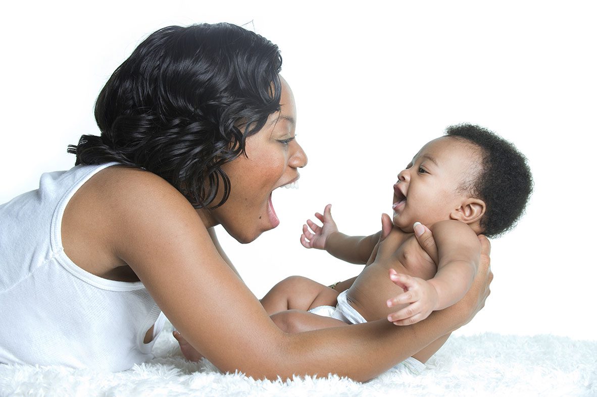 Mother playing with baby, Cooley Dickinson Hospital, 30 Locust Street, Northampton, MA 01060.