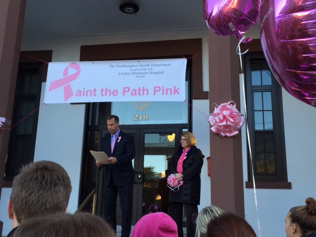 Paint the Path Pink 2015 - Mayor Narkewicz, Northampton City Hall