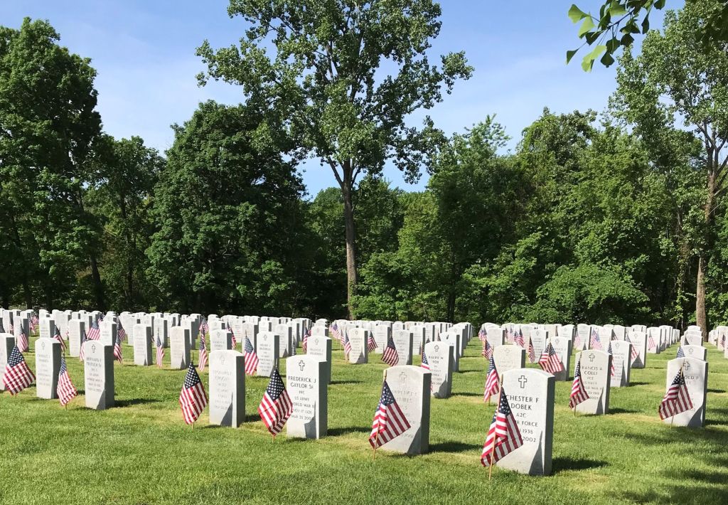 11,000 flags were placed on the graves of Veterans at the Massachusetts Veterans’ Memorial Ceremony in Agawam.
