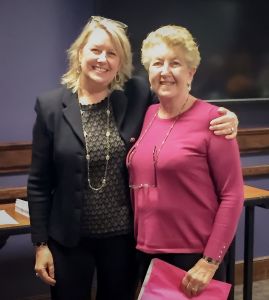 Friends President JoAnne Finck and 56-year Friend Lois Siegel
