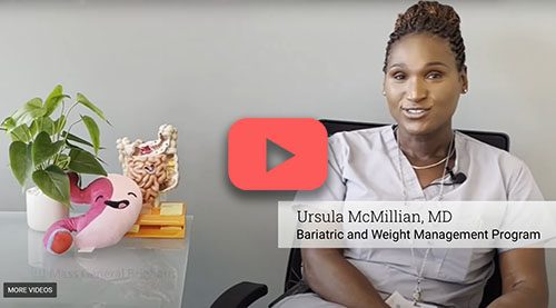 Screenshot of Youtube video featuring Cooley Dickinson bariatric surgeon Ursula McMillian